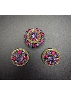 Weiss Vintage Brooch and Earring Set